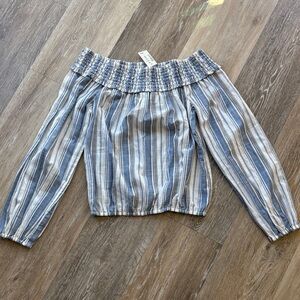 Aeropostale Stripped Off-Shoulder Women's Top NWT